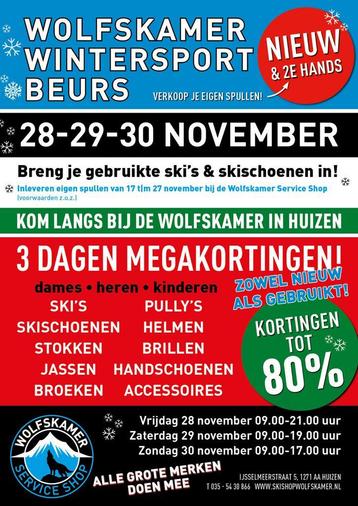 KORTINGEN TOT 80% 28-29-30 NOVEMBER WINTERSPORT LEEGVERKOOP beschikbaar voor biedingen