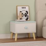 Kindernachtkastje Sandnes 31x38x30 cm wit en mintgroen [en.c, Kinderen en Baby's, Kinderkamer | Tafels en Stoelen, Verzenden, Nieuw