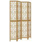 Kamerscherm 4 Panelen Paulownia Bruin | Retourdeal | 41%..., Ophalen of Verzenden, Nieuw