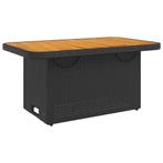 Tuin Tafel Rattan Zwart 90cm - Perfecte Deal! - Retourdeal, Ophalen of Verzenden, Nieuw, Rechthoekig, Hout