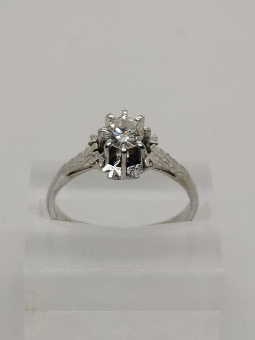 Verlovingsring - 18 karaat Witgoud - 0.30ct. tw. Diamant, Sieraden, Tassen en Uiterlijk, Antieke sieraden
