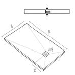 Douchebak Aquasplash Renovi 160x90x3 cm Composietsteen Mat, Doe-het-zelf en Verbouw, Sanitair, Ophalen of Verzenden, Nieuw