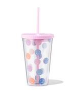 HEMA Drinkbeker met rietje 450ml gezichtjes, Huis en Inrichting, Keuken | Servies, Verzenden, Nieuw