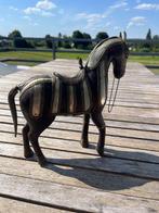 sculptuur, Cheval décoratif - 28 cm - Hout, Messing