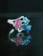 Stersaffier - Zilver - Ring met amulet - Aguamarina