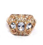 Zonder minimumprijs - Ring - 9 kt. Roségoud, Zilver Topaas -, Sieraden, Tassen en Uiterlijk, Ringen, Nieuw