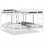 vidaXL Stapelbed 3-voudig grenenhout wit 200x200/80x200 cm, Eenpersoons, Verzenden, Wit, Nieuw