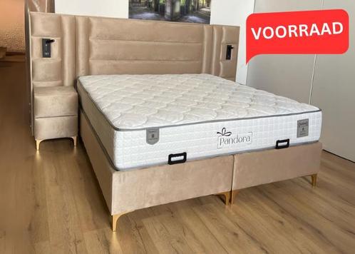 Nieuw ! Pandora Opberg boxspring: Functionaliteit en Comfort, Huis en Inrichting, Slaapkamer | Boxsprings, 200 cm, Crème, Nieuw