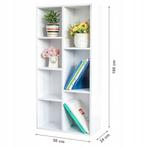 Boekenkast - Vakkenkast - wit - 7 schappen - 50x24x106 cm, Huis en Inrichting, Kasten | Boekenkasten, Ophalen of Verzenden, Nieuw