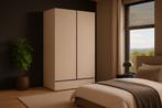 Kledingkast Crotone - Taupe - 2-Deurs met Lade, Huis en Inrichting, Kasten | Kledingkasten, Verzenden, Nieuw