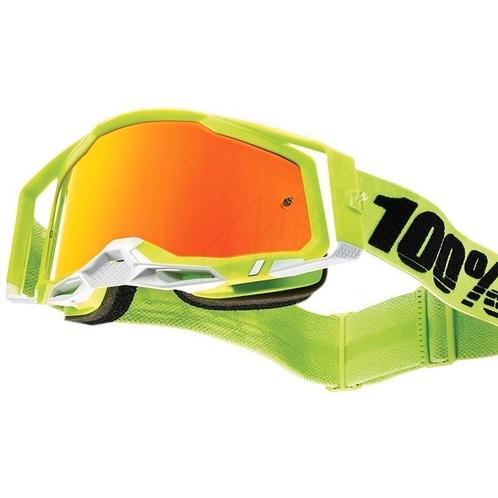 Brill 100% Racecraft 2 - Fluo Geel met spiegellens, Motoren, Kleding | Motorkleding, Nieuw met kaartje, Motorcrosskleding, Verzenden