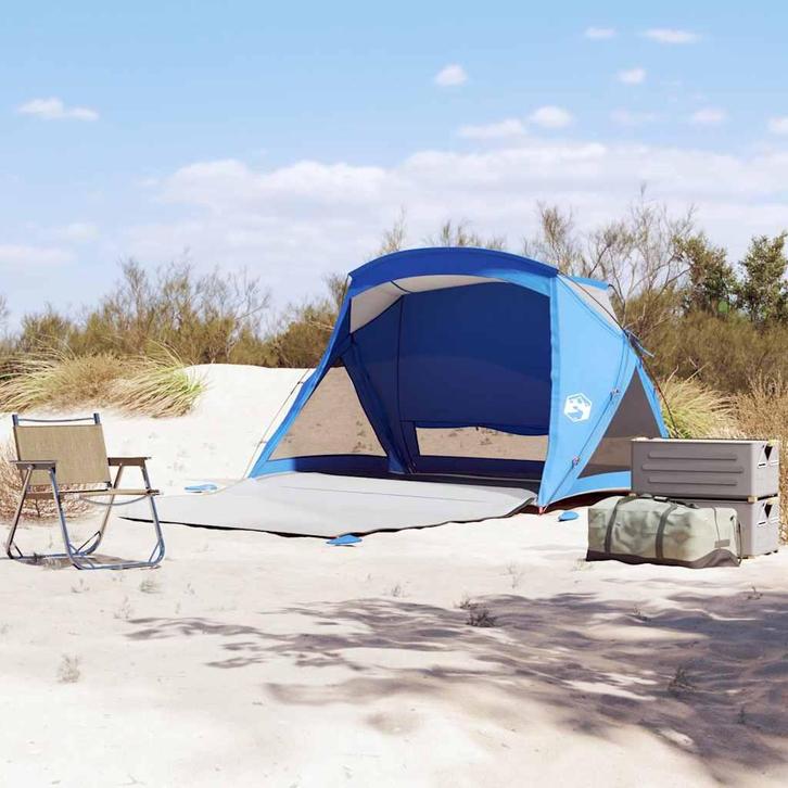 vidaXL Strandtent 2-persoons waterdicht azuurblauw, Caravans en Kamperen, Tenten, Nieuw, tot en met 2, Verzenden