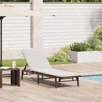 vidaXL Ligstoel met kussen bruin polyrotan, Tuin en Terras, Verzenden, Nieuw