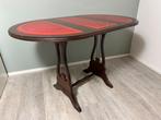 Tafel - Elegante Uitklapbare Tafel met Rood Lederen Inleg -