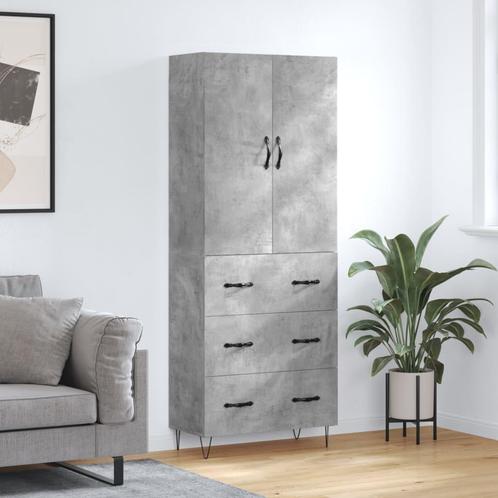 vidaXL buffetkast 69,5x34x180 cm bewerkt hout betongrijs, Huis en Inrichting, Kasten | Buffetkasten, 25 tot 50 cm, Nieuw, Overige houtsoorten
