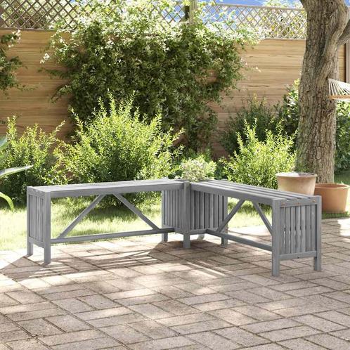 vidaXL Tuinhoekbank met plantenbak 117 cm massief acaciahout, Tuin en Terras, Tuinbanken, Nieuw, Hout, Verzenden