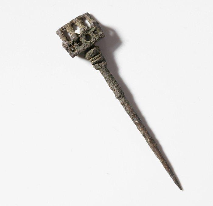 Nabije Oosten Brons kleding-/haarnaald met decoratie 6,3 cm, Sieraden, Tassen en Uiterlijk, Antieke sieraden