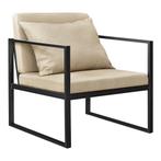 Design fauteuil met kussens 70x60x60 set van 2 zandkleurig, Huis en Inrichting, Fauteuils, Verzenden, Nieuw