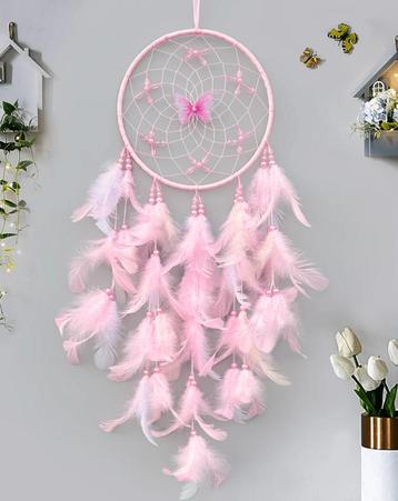 Roze vlinder kristallen dromenvanger - Kleur roze beschikbaar voor biedingen