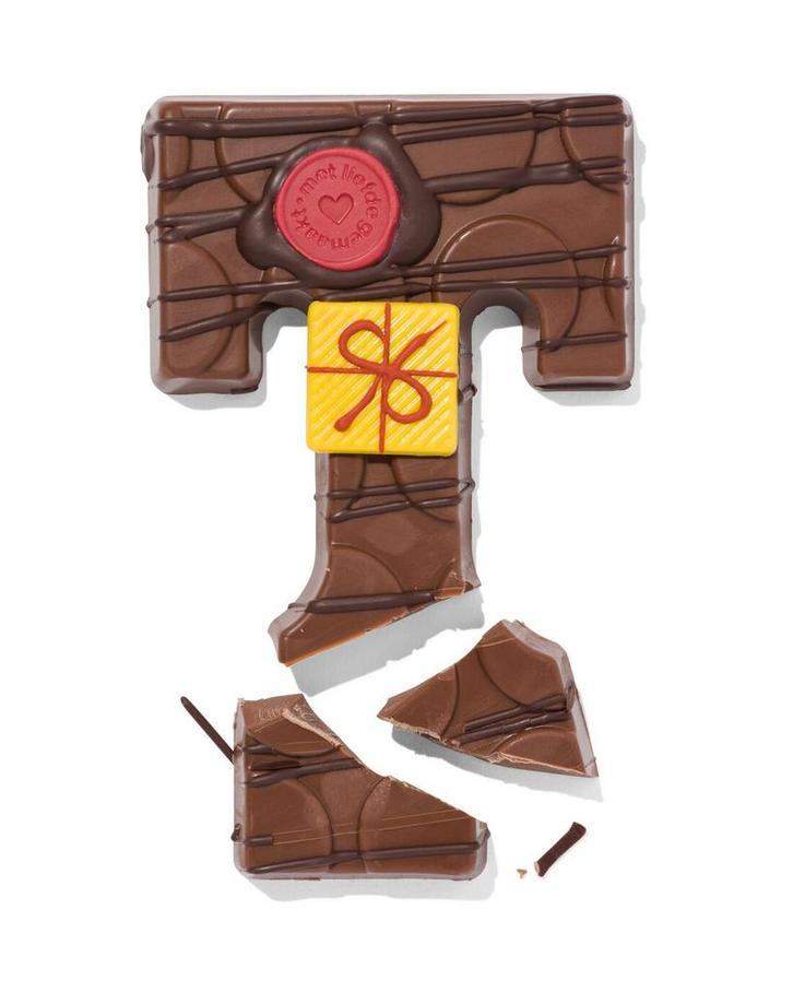 HEMA Handgedecoreerde chocoladeletter melk T 180g, Diversen, Sinterklaas, Nieuw, Verzenden