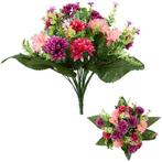 Zijdeboeket 41cm spiky mum large mixed bush pink/cerise/wine, Huis en Inrichting, Woonaccessoires | Kunstplanten en Kunstbloemen