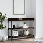 vidaXL Wandtafel met schappen 100x30x80 cm gerookt, Huis en Inrichting, Tafels | Bijzettafels, Verzenden, Nieuw