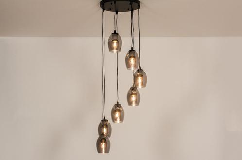 Rietveld Hanglampen - Zwart, Grijs - Glas, Metaal, Huis en Inrichting, Lampen | Hanglampen, Verzenden