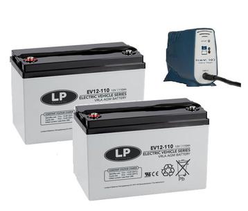 Landport (LP) 2x EV12-110 accus 12 volt 110 ah + Avena beschikbaar voor biedingen