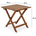 Tuintafel geolied acaciahout 46x46cm inklapbaar (Tafels), Tuin en Terras, Verzenden, Nieuw