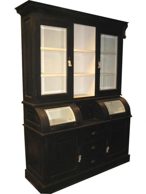 Buffetkast zwart - wit Bastiaan 150cm bolle kleppen, Huis en Inrichting, Kasten | Buffetkasten, Ophalen of Verzenden