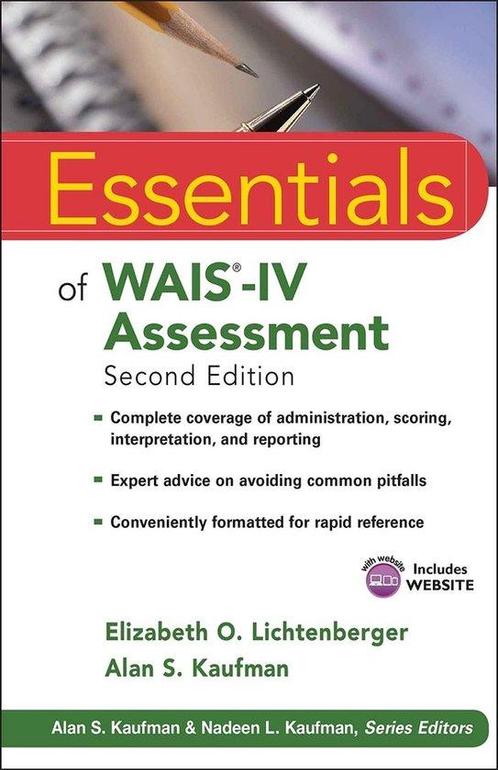 9781118271889 Essentials Of WAIS IV Assessment 2nd Ed, Boeken, Psychologie, Zo goed als nieuw, Verzenden