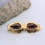 Gouden broche met granaten | Vintage (oude gouden broche), Sieraden, Tassen en Uiterlijk, Broches, Gebruikt, Overige kleuren, Ophalen of Verzenden