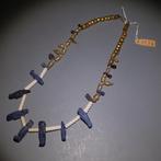 Oud-Egyptisch Faience, Glas Ketting met godenamuletten. 44