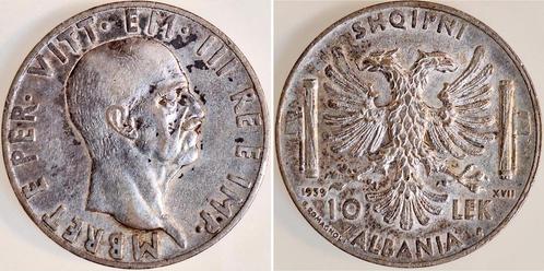 10 Lek 1939 Albanien Vottorio Emanuele Iii gutes ss/vz zi..., Postzegels en Munten, Munten | Europa | Niet-Euromunten, Verzenden