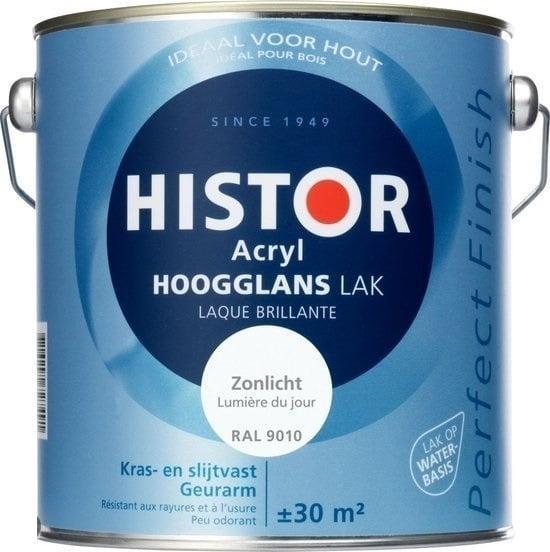 Histor Perfect Finish Acryl Hoogglans - Zonlicht Ral 9010..., Doe-het-zelf en Verbouw, Verf, Beits en Lak, Lak, Overige kleuren