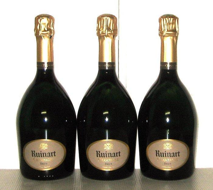 Ruinart, R de Ruinart - Champagne Brut - 3 Flessen (0.75, Verzamelen, Wijnen