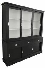 Buffetkast zwart Gouda 200cm, Huis en Inrichting, Kasten | Buffetkasten, Ophalen of Verzenden, Nieuw