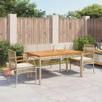 vidaXL 4-delige Tuinset met kussens poly rattan beige, Tuin en Terras, 4 zitplaatsen, Nieuw, Tuinset, Verzenden