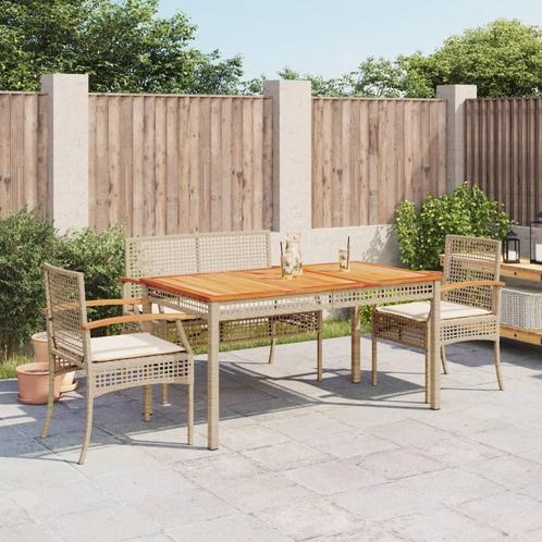 vidaXL 4-delige Tuinset met kussens poly rattan beige, Tuin en Terras, Tuinsets en Loungesets, Tuinset, Nieuw, 4 zitplaatsen, Rotan