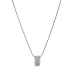 Witgouden collier met hanger 43 cm, Met hanger, Verzenden, Wit, Zo goed als nieuw