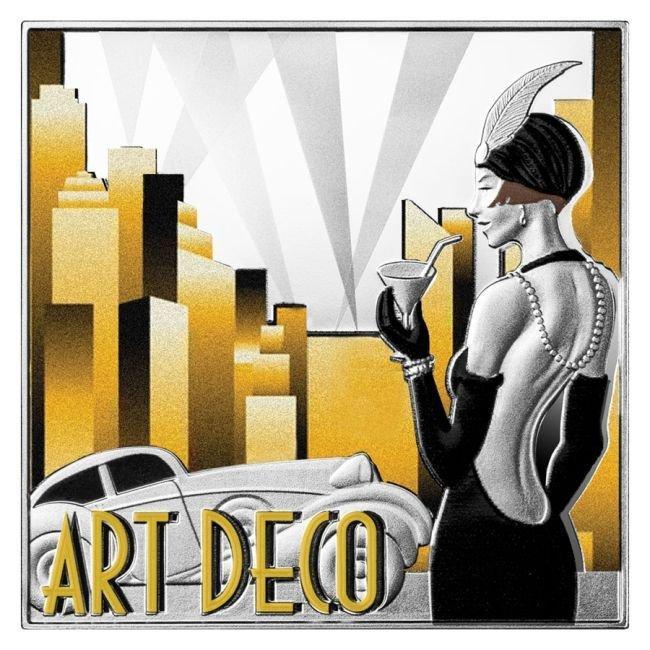 Niue. 1 Dollar 2024 1 oz $1 NZD Niue Art Deco Colorized, Postzegels en Munten, Munten | Europa | Niet-Euromunten