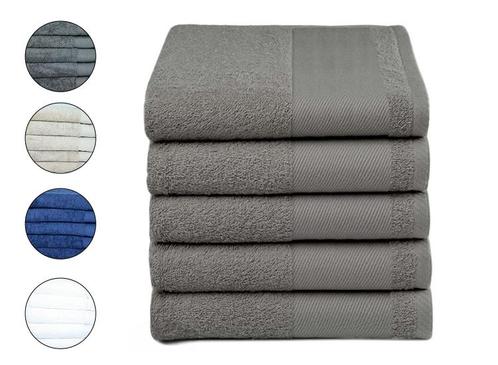 5-pack Logo Star handdoeken-Navy-70 x 140 cm, Huis en Inrichting, Keuken | Textiel, Nieuw, Verzenden