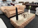 Uniek zijde Chesterfield 3 zitsbank &amp;Chesterfield Salont, Huis en Inrichting, Ophalen, Zo goed als nieuw, Stof, CHESTERFIELD