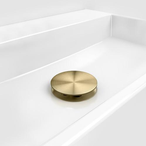 Afvoerplug Niet Afsluitbaar Clou Goud Geborsteld Goud PVD, Doe-het-zelf en Verbouw, Sanitair, Overige typen, Nieuw, Ophalen of Verzenden