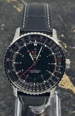 Breitling Navitimer Automatic GMT 41mm - Black Dial, Sieraden, Tassen en Uiterlijk, Horloges | Heren, Leer, Staal, Breitling, Polshorloge