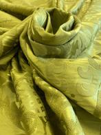 Prestigieuze damaststof in semi-glanzend groen satijnmengsel, Antiek en Kunst, Antiek | Kleden en Textiel