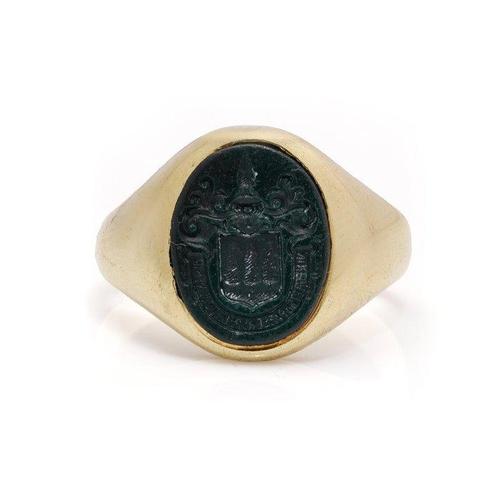 Ring Antieke 18kt gouden bloedsteen zegelring - Geen spijt, Sieraden, Tassen en Uiterlijk, Ringen
