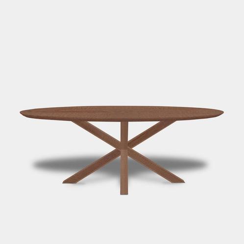 Tafel Ovaal Eikenhout  Matrix Hout  220x110, Huis en Inrichting, Tafels | Eettafels