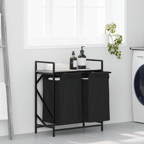 vidaXL Wasmand 2 vakken met plank grijs sonoma eiken, Tuin en Terras, Droogmolens en Wasrekken, Nieuw, Verzenden