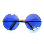 70s sunglasses - blue glass big glass, Sieraden, Tassen en Uiterlijk, Zonnebrillen en Brillen | Heren, Nieuw, Verzenden